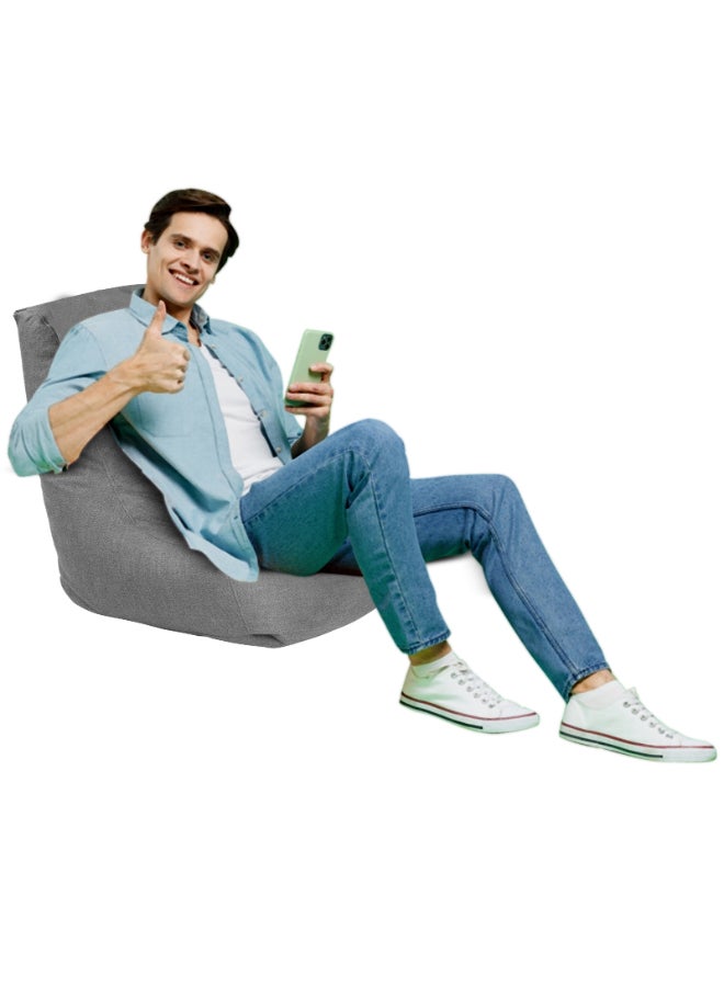 In-House Pascal | Linen Bean Bag Chair Light Grey Small - Image 1