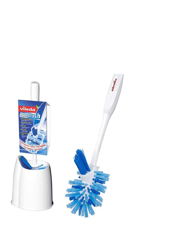 Vileda - Toilet Brush Set 3 in 1 White/Blue - Image 1