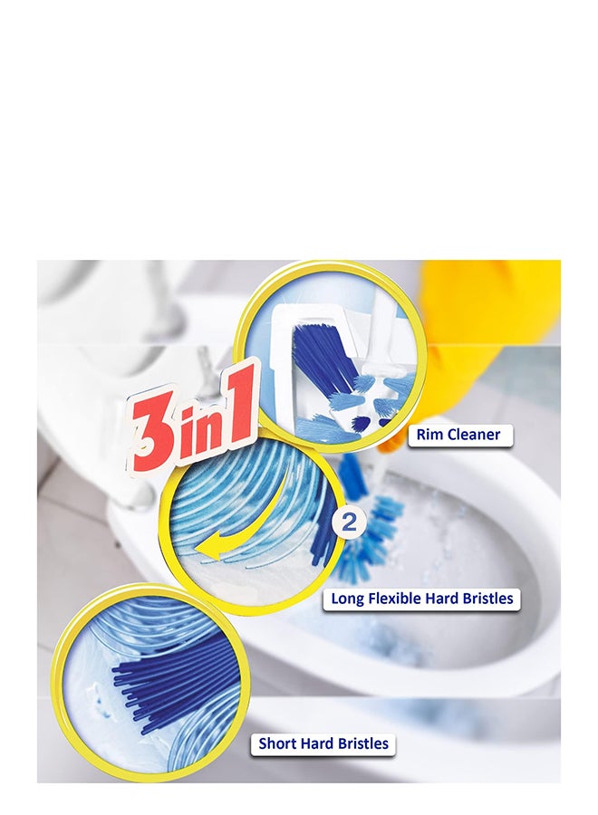Vileda - Toilet Brush Set 3 in 1 White/Blue - Image 1