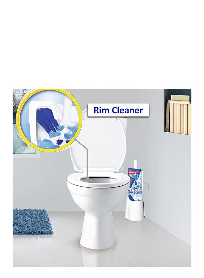 Vileda - Toilet Brush Set 3 in 1 White/Blue - Image 1