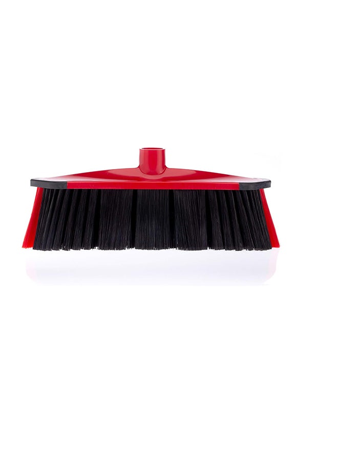Vileda - 3 Motion Indoor Floor Broom with Stick Three Different Fiber Types Strong Bristles, Multi-Purpose Rubber Broom Light Red/Black 30 × 6 × 139cm - Image 1