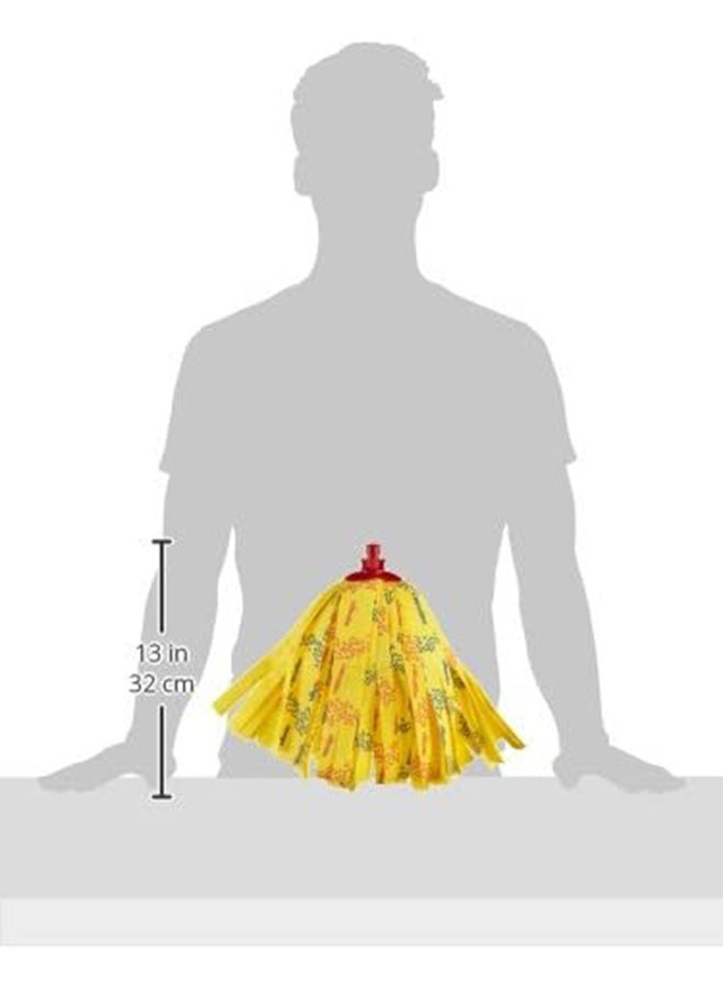 Vileda - Supermocio Soft Floor Mop Refill, Easy-click, Microfibre, Ergonomic, Machine washable Yellow/Red - Image 1