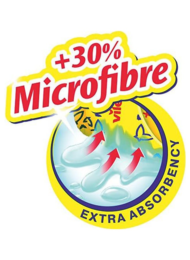Vileda - Supermocio Soft Floor Mop Refill, Easy-click, Microfibre, Ergonomic, Machine washable Yellow/Red - Image 1