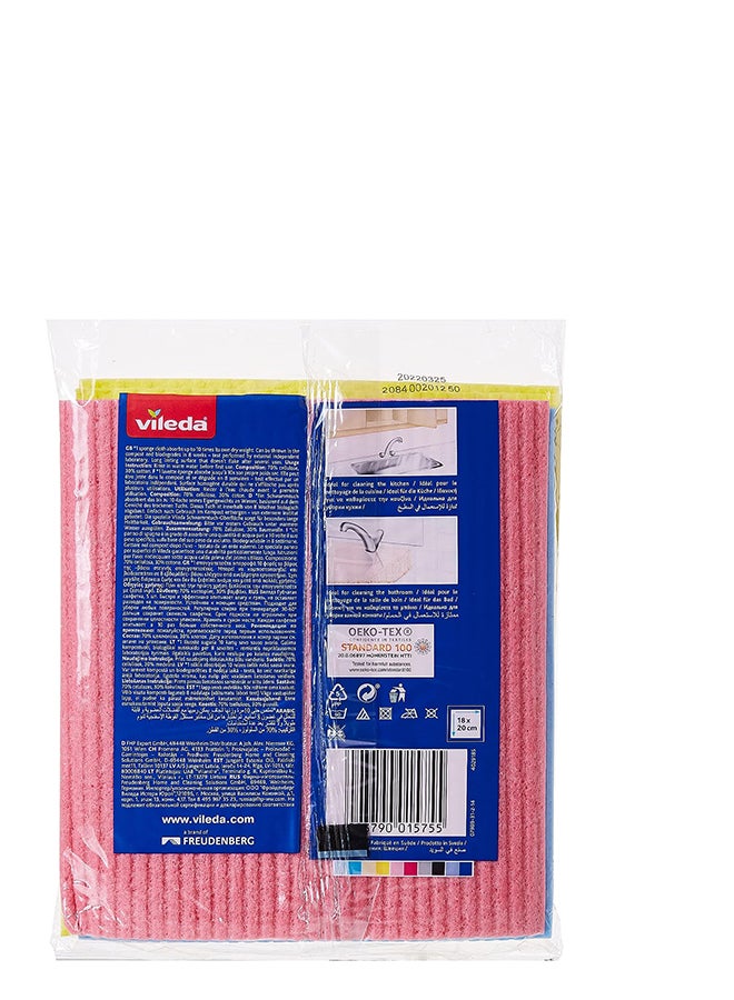 Vileda Sponge Cloth Made Of 100% Natural Materials Super Absorbent And Durable, 20×18cm Multicolor 5cm  - Image 3