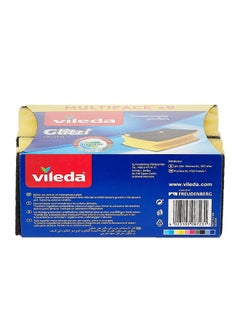 Vileda Glitzi Crystal Scourer Sponge 9 Pc, Antibacterial, Long Lasting, Hygienic - Yellow And Black (9 Pc Per Pack) Light yellow  - Image 2