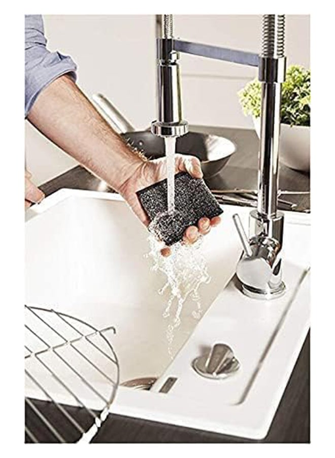 Vileda 2pcs Glitzy Power Inox Metal Scouring Pad Heavy Duty Cloth Hygienic And Effective Black  - Image 5