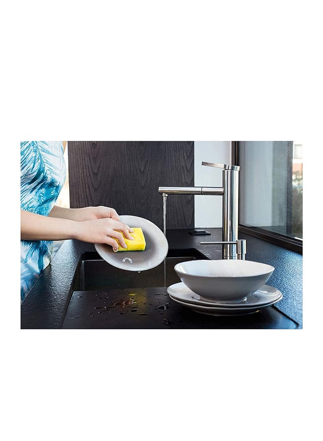 Vileda 3 pieces promotional medium foam dish washing sponge, long lasting and durable for delicate surfaces Yellow/Green  - Image 3