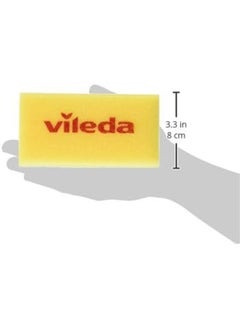 Vileda Glitzi Jumbo Soft Cleaning Scourer Sponge 1 Pc, Antibacterial, Non-Scratch, Durable, High-Quality Abrasive - Yellow & Blue ( 1 Pc Per Pack) Multicolor  - Image 3