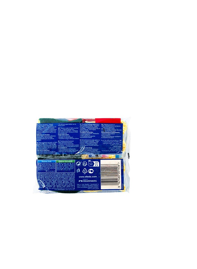 Vileda Slalom Universal Viscose Sponge, Environment Friendly, Highly Absorbent, Versatile - 2 Pieces Yellow/Green  - Image 2