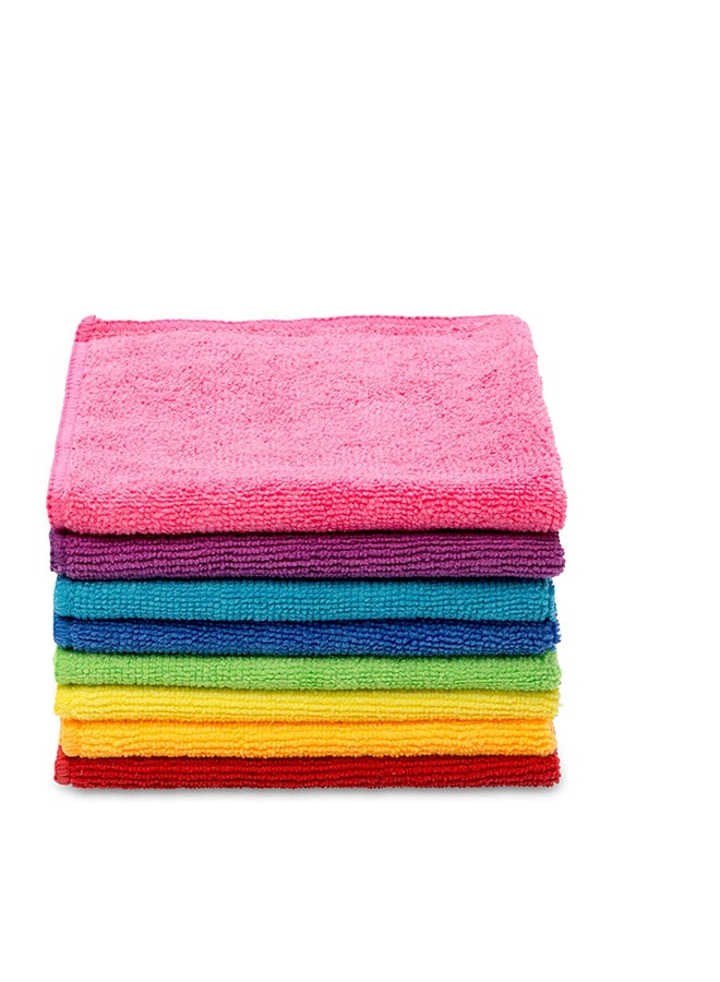 8-Piece Microfibre Cloth, Absorbent, Hygienic, Versatile, Durable And Washable Multicolour 30x30cm - v1692875276/N12825553A_3