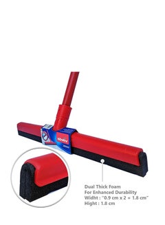 Vileda Floor Wiper Classic 52 CM with a Stick, High water wiping efficiency, High Quality Foam, 52 X 5 X 136 Cm - Red Red/Black 52cm  - Image 3