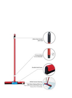 Vileda Floor Wiper Classic 52 CM with a Stick, High water wiping efficiency, High Quality Foam, 52 X 5 X 136 Cm - Red Red/Black 52cm  - Image 4