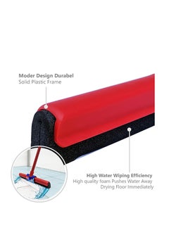 Vileda Floor Wiper Classic 52 CM with a Stick, High water wiping efficiency, High Quality Foam, 52 X 5 X 136 Cm - Red Red/Black 52cm  - Image 2