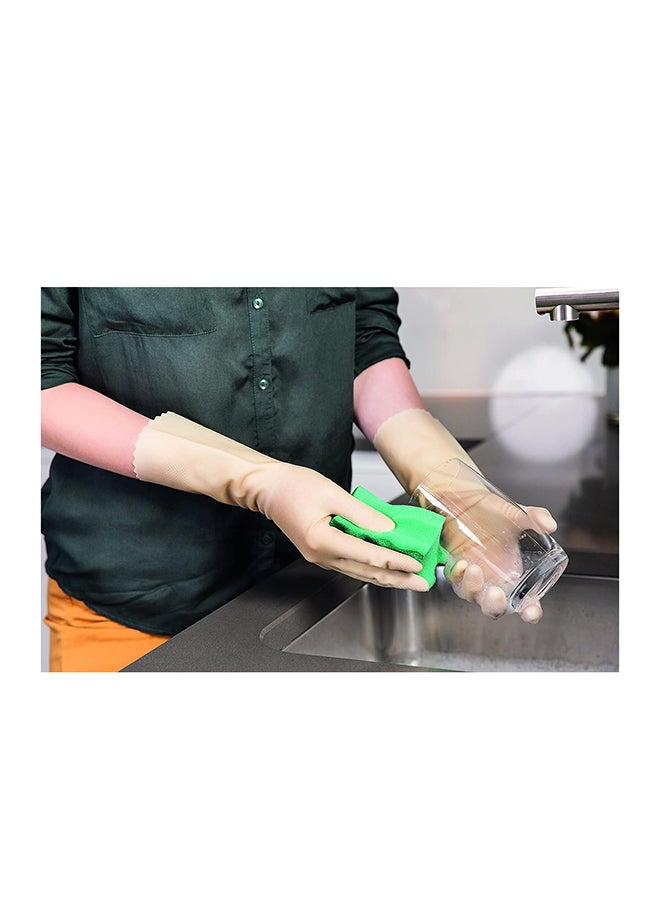 Vileda - Sensitive Gloves Reusable M, Natural Latex,  Protective, Touch-Sensitive, Comfortable Fit, Good Fit, Pink, Medium Size(1 Pair Per Pack) Pink S/M - Image 1
