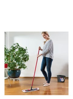 فيليدا ممسحة مسطحة من ActiveMax Lavatutto Micro & Cotton، على شكل شبه منحرف، مقبض تلسكوبي، أحمر عالي الامتصاص أحمر ‎18.7 x 6.3 x 0.01 cm  - Image 5