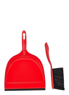 Vileda Vileda Dustpan And Brush Standard Set, Grooved Edge, Rubber Lip Red/Black 33x23x8cm  - Image 2