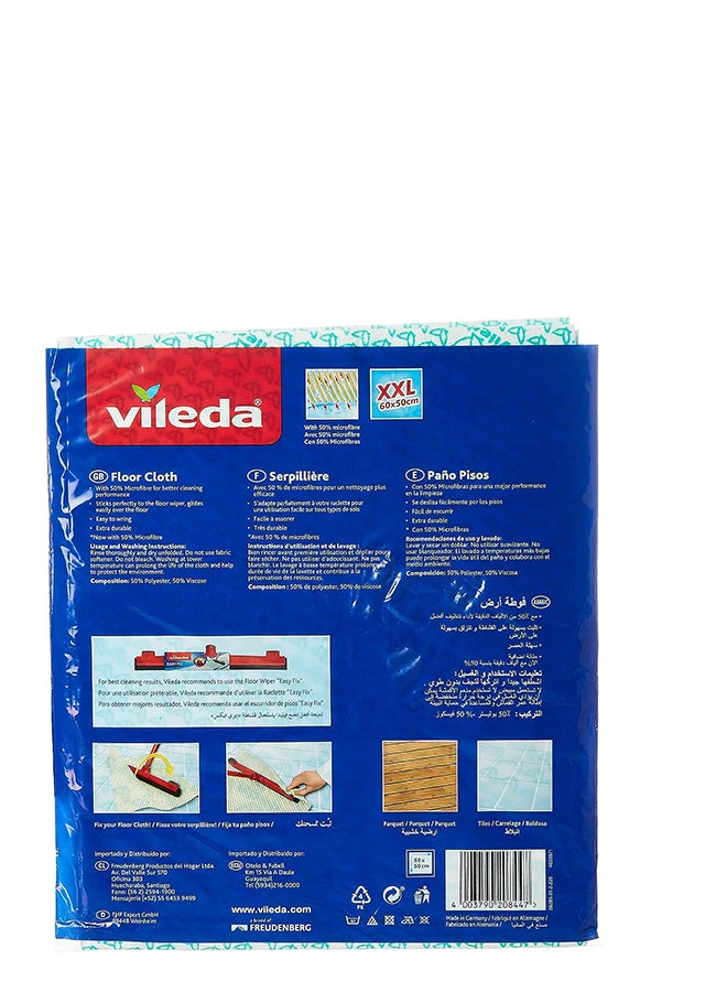 Vileda Microfibre floor cloth,  Superior Cleaning ,Maximum Absorbency, Versatile, Blue/Orange, 1 Pc Assorted 48x60cm  - Image 2
