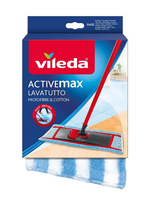 ActiveMax Lavatutto Micro & Cotton Flat Mop Refill, High absorbency Blue/White