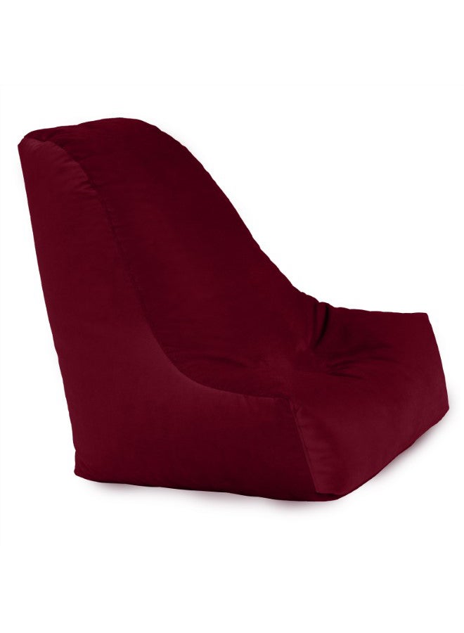 Harvey | Velvet Bean Bag Chair Burgundy Meduim - v1692878251/N52569713A_2