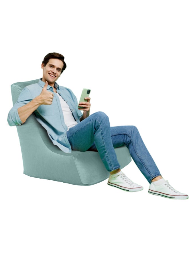 Harvey | Velvet Bean Bag Chair Light Turquoise Meduim - v1692878252/N52569705A_1