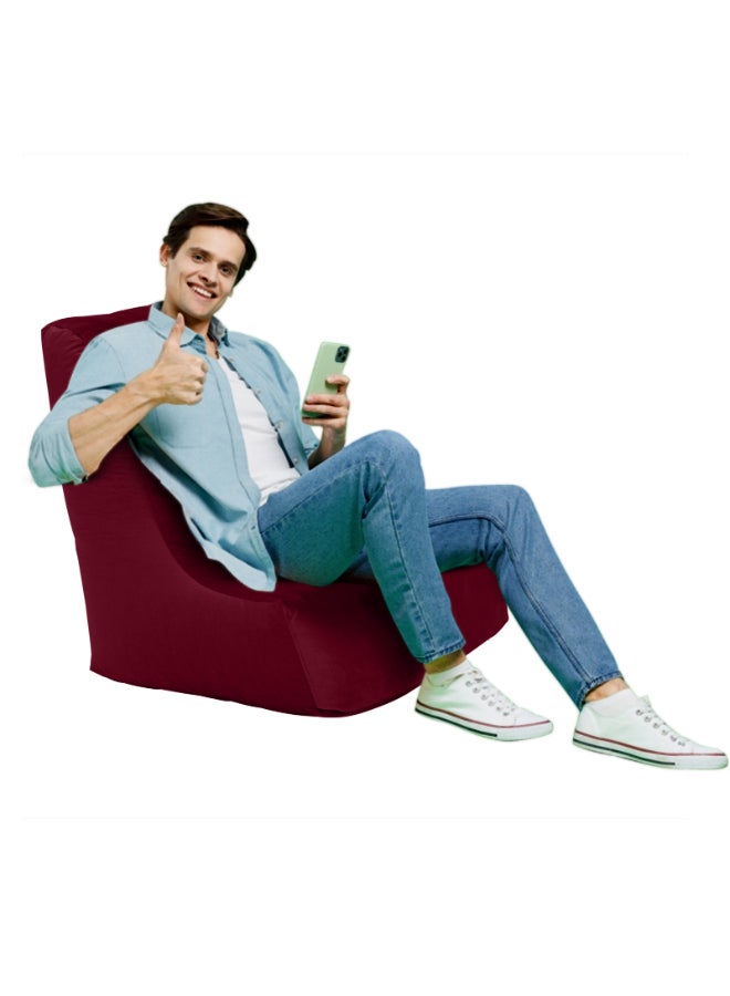 Harvey | Velvet Bean Bag Chair Burgundy Meduim - v1692878252/N52569713A_1