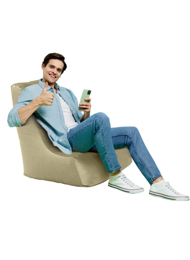 Harvey | Velvet Bean Bag Chair Dark Ivory Large - v1692878259/N27045729A_1