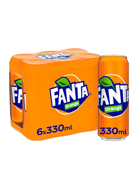 Orange Carbonated Soft Drink Can Orange 330ml Pack of 6