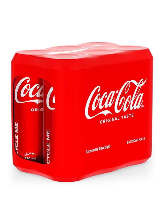 Coca-Cola - Original Taste Carbonated Soft Drink Can 330ml pack_of_6 - Image 1