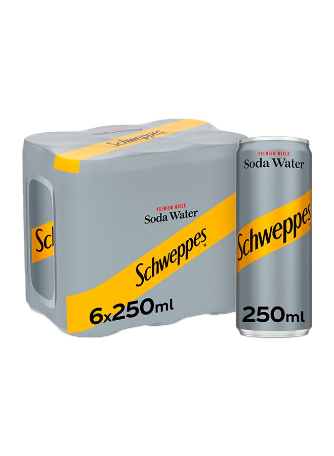 Schweppes Soda Water Carbonated Drink Can 250ml pack_of_6 - Image 1