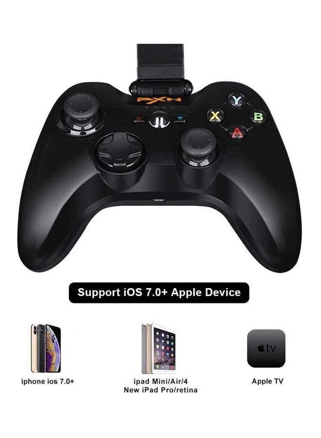 PXN - MFi Certified Wireless Bluetooth Game Controller 6603 for Apple Devices Compatible with Apple Arcade Games Adjustable Clamp Phone Holder - Image 1