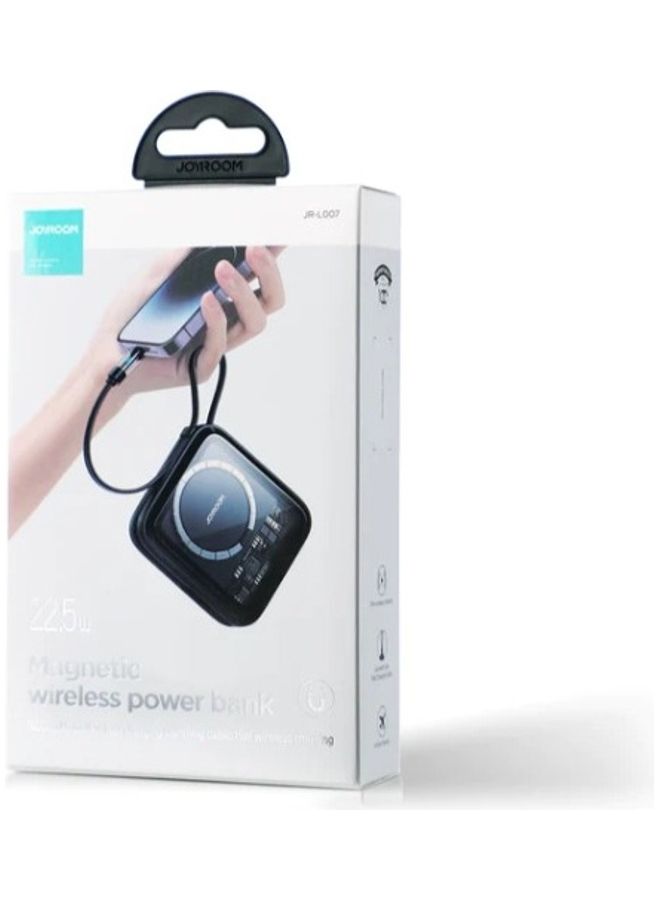 10000.0 mAh JR-L007 22.5W Magnetic Wireless PowerBank (Lightning)- Black