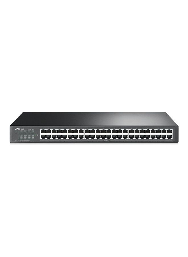 تي بي لينك 48 Port 10/100Mbps Fast Ethernet Switch, Plug and Play, Rackmount, Sturdy Metal w/ Shielded Ports, Unmanaged TL-SF1048 | Black - Image 1