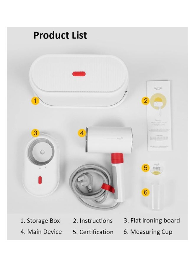 Deerma - 2 In 1 Portable Multi-Function Steam And Flat Iron Intelligent Preheating System 0.5b High Pressure Dual-Duct Heating 110 ml 1000 W HS200 White - Image 1