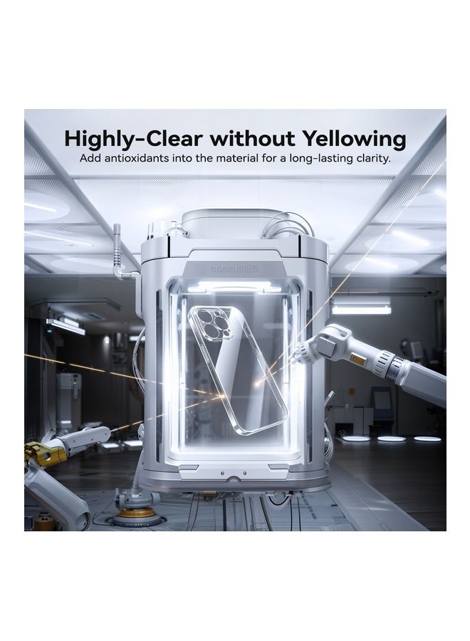 بيسوس "حافظة هاتف iPhone 15 Pro مقاس 6.1 بوصة شفافة من البولي كربونات مضادة للأصفر، رفيعة للغاية ومقاومة للكسر وحماية من الصدمات وتغطية كاملة للعدسات" - Image 3