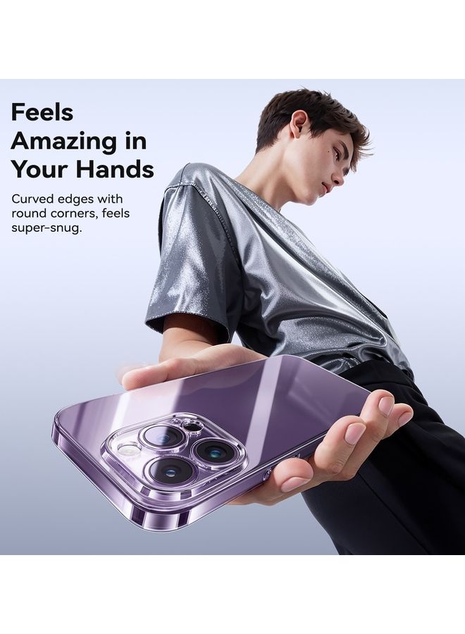 بيسوس "حافظة هاتف iPhone 15 Pro مقاس 6.1 بوصة شفافة من البولي كربونات مضادة للأصفر، رفيعة للغاية ومقاومة للكسر وحماية من الصدمات وتغطية كاملة للعدسات" - Image 5