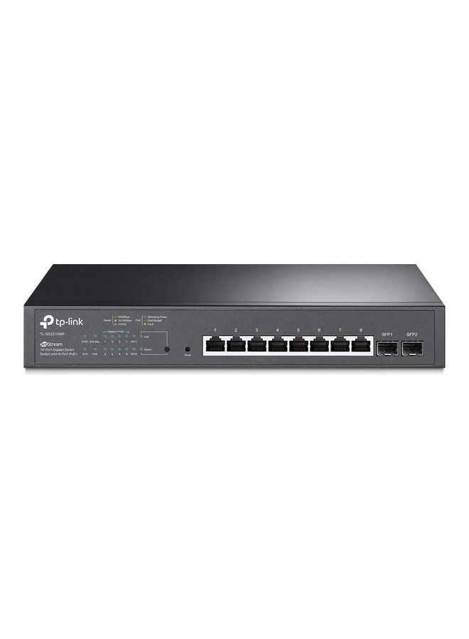 TP-LINK TL-SG2210MP | Jetstream 10 Port Gigabit Smart Managed PoE switch | 8 PoE+ Ports @ 150W, 2 SFP Slots | Omada SDN Integrated | PoE Recovery | IPv6 | Static Routing | Limited Lifetime Protection Black - Image 1