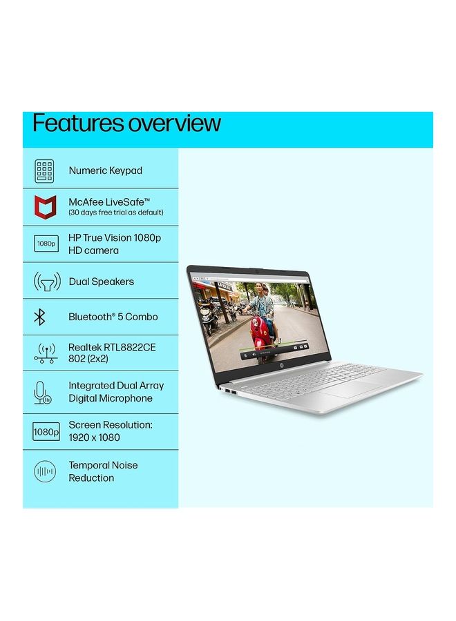 HP - 15s Laptop With 15.6-Inch Display, Core i3-1215U Processor/8GB RAM/512GB SSD/Intel UHD Graphics/Windows 11 english_arabic Silver - Image 1