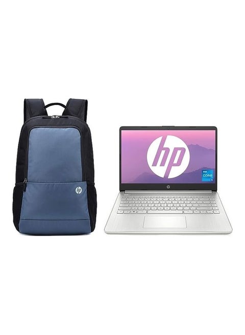 14S (Upgraded Version) Laptop With 14-Inch Display, Core i5-1235U Processor/8Gb Ram/ 512Gb ssd/Intel Iris XE Graphics/Windows 11 With Lightweight Backpack For 15.6-Inch (Upgraded Version) Laptop Elastic And Padded Shoulder Straps English/Arabic Silver