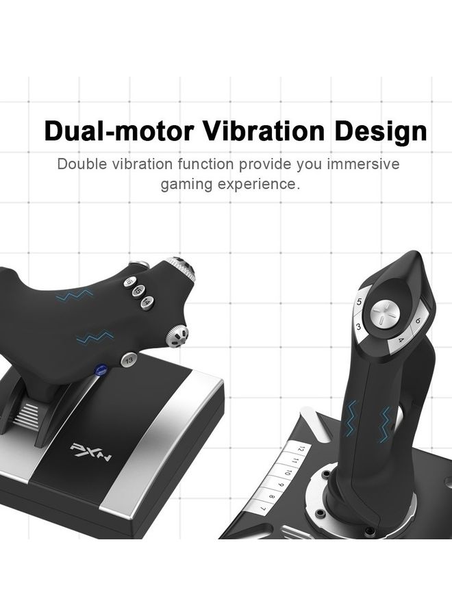 PXN - Flight simulator controls PS4/PC flight simulator joystick with Vibration Flight Simulator Stick for PS4/ Windows XP/VISTA/7/8/10/11, Do not support PS5/MAC system device - Image 1