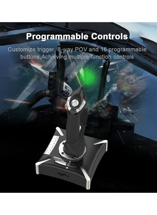PXN - Flight simulator controls PS4/PC flight simulator joystick with Vibration Flight Simulator Stick for PS4/ Windows XP/VISTA/7/8/10/11, Do not support PS5/MAC system device - Image 1