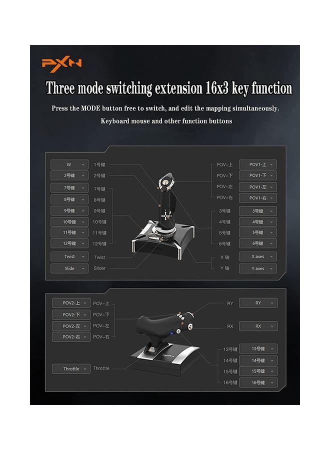 PXN - Flight simulator controls PS4/PC flight simulator joystick with Vibration Flight Simulator Stick for PS4/ Windows XP/VISTA/7/8/10/11, Do not support PS5/MAC system device - Image 1