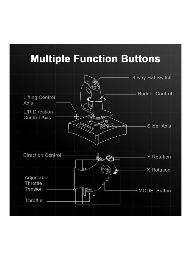 PXN - Flight simulator controls PS4/PC flight simulator joystick with Vibration Flight Simulator Stick for PS4/ Windows XP/VISTA/7/8/10/11, Do not support PS5/MAC system device - Image 1