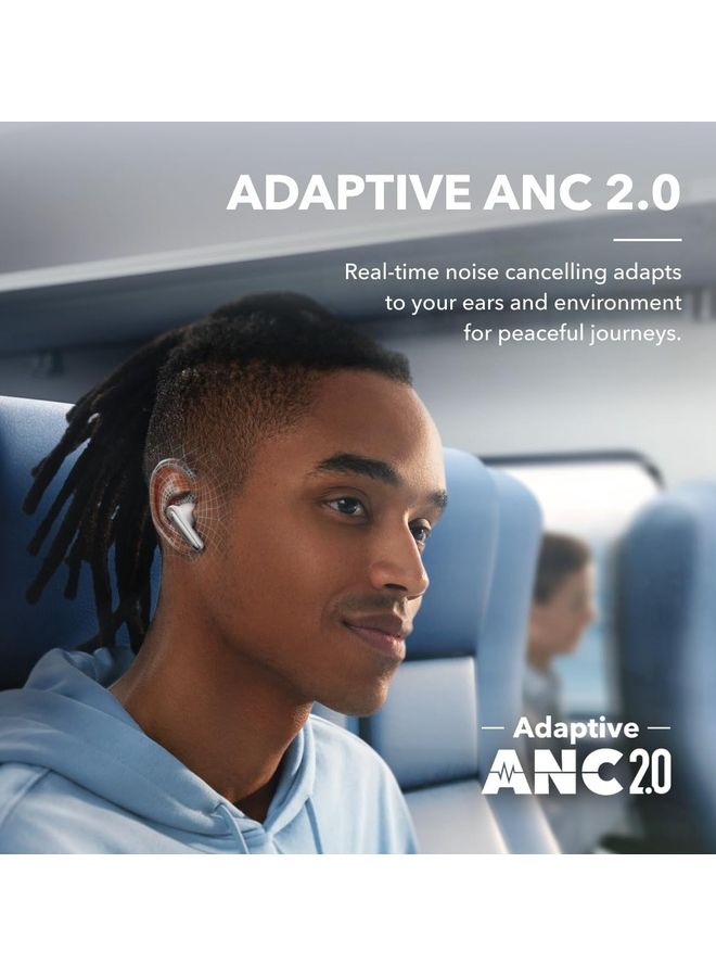 Soundcore - Liberty 4 NC Earbuds, 98.5 Percent Noise Reduction, Adaptive Cancelling To Ears And Environment, Hi-Res Sound, 50H Battery, Wireless Charging, Bluetooth 5.3 White - Image 1