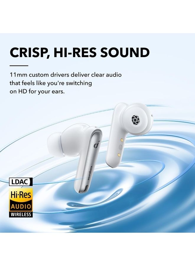 Soundcore - Liberty 4 NC Earbuds, 98.5 Percent Noise Reduction, Adaptive Cancelling To Ears And Environment, Hi-Res Sound, 50H Battery, Wireless Charging, Bluetooth 5.3 White - Image 1