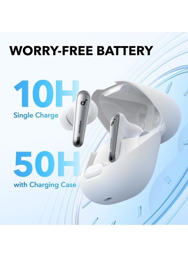Soundcore - Liberty 4 NC Earbuds, 98.5 Percent Noise Reduction, Adaptive Cancelling To Ears And Environment, Hi-Res Sound, 50H Battery, Wireless Charging, Bluetooth 5.3 White - Image 1