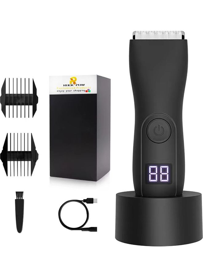 Rock Pow Electric Below-The-Belt Trimmers Built For Men Groin Trimmer Body Hair Clippers Showerproof Body Groomer Waterproof Groin And Body Shaver With Universal USB Charging Black 1 - Image 1