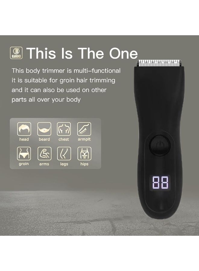 Rock Pow Electric Below-The-Belt Trimmers Built For Men Groin Trimmer Body Hair Clippers Showerproof Body Groomer Waterproof Groin And Body Shaver With Universal USB Charging Black 1 - Image 3