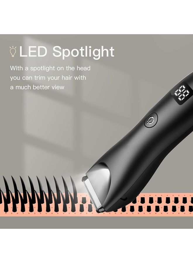 Rock Pow Electric Below-The-Belt Trimmers Built For Men Groin Trimmer Body Hair Clippers Showerproof Body Groomer Waterproof Groin And Body Shaver With Universal USB Charging Black 1 - Image 5