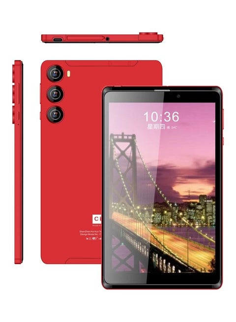 Android 8-Inch Smart Tablet IPS Screen 5G LTE Single SIM WiFi, Kids Tab Zoom Supported Tablet PC Red With Pre-installed Tempered Glass
