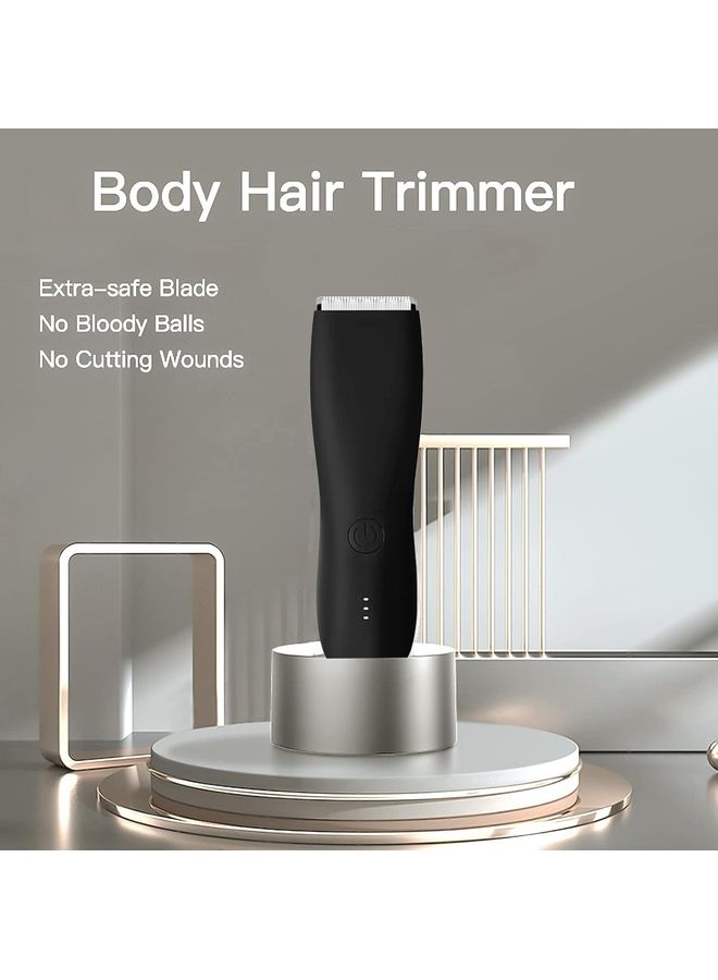 Rock Pow Electric Below-The-Belt Trimmers Built For Men Groin Hair Trimmer Body Hair Clippers Showerproof Body Groomer Waterproof Groin And Body Shaver With Universal USB Charging Black - Image 4